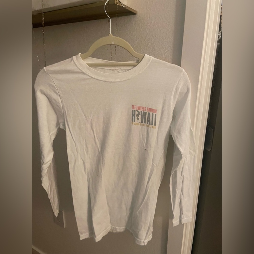 Makibu Hawaiian long sleeve T-shirt Small White